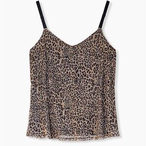 Torrid Lurex Swing Cami Leopard Animal Print Metallic Tank Blouse 3X